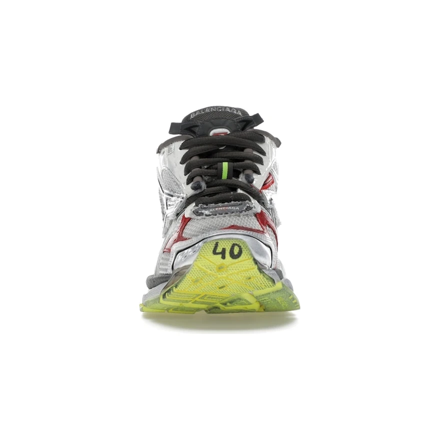 Balenciaga Runner Black White Red Neon Yellow, vue de face